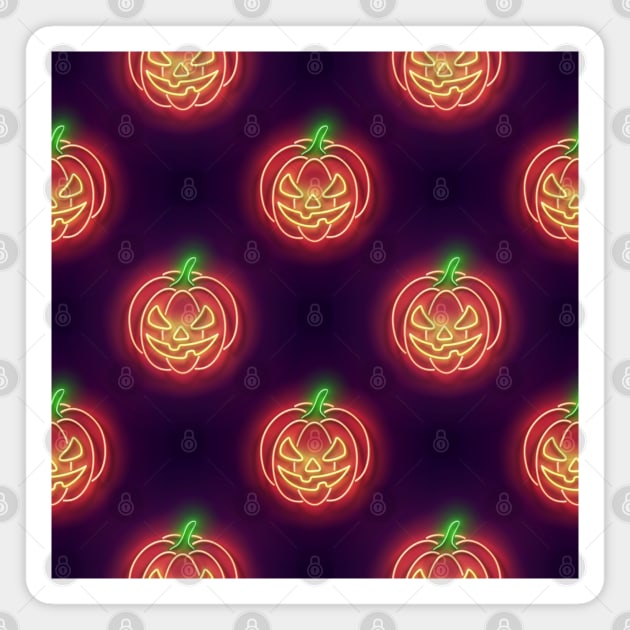 Neon Halloween design Magnet by lissantee